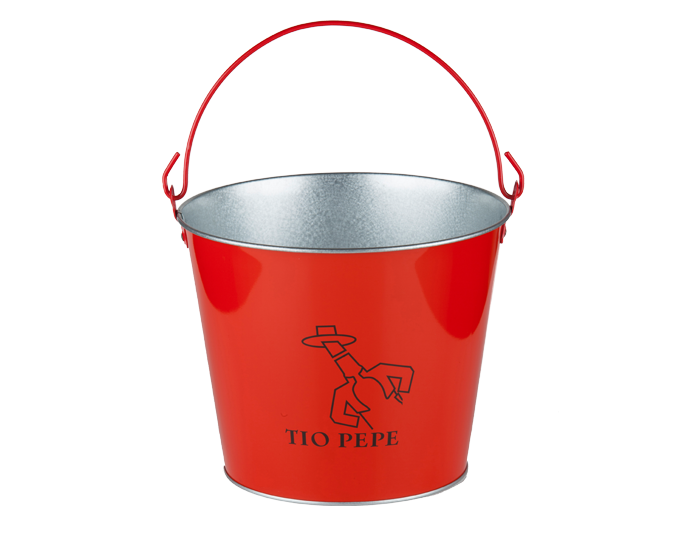 Cubo Metálico Rojo Tío Pepe